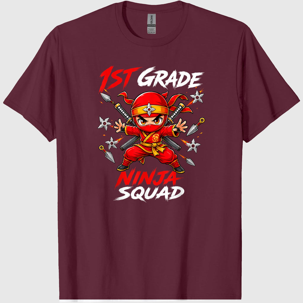 1st Grade Ninja Squad Back to School First Grade Boys Kids T-Shirt