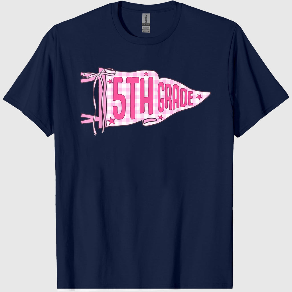 Back to School Fifth 5th Grade Pennant Flag Teacher Student T-Shirt