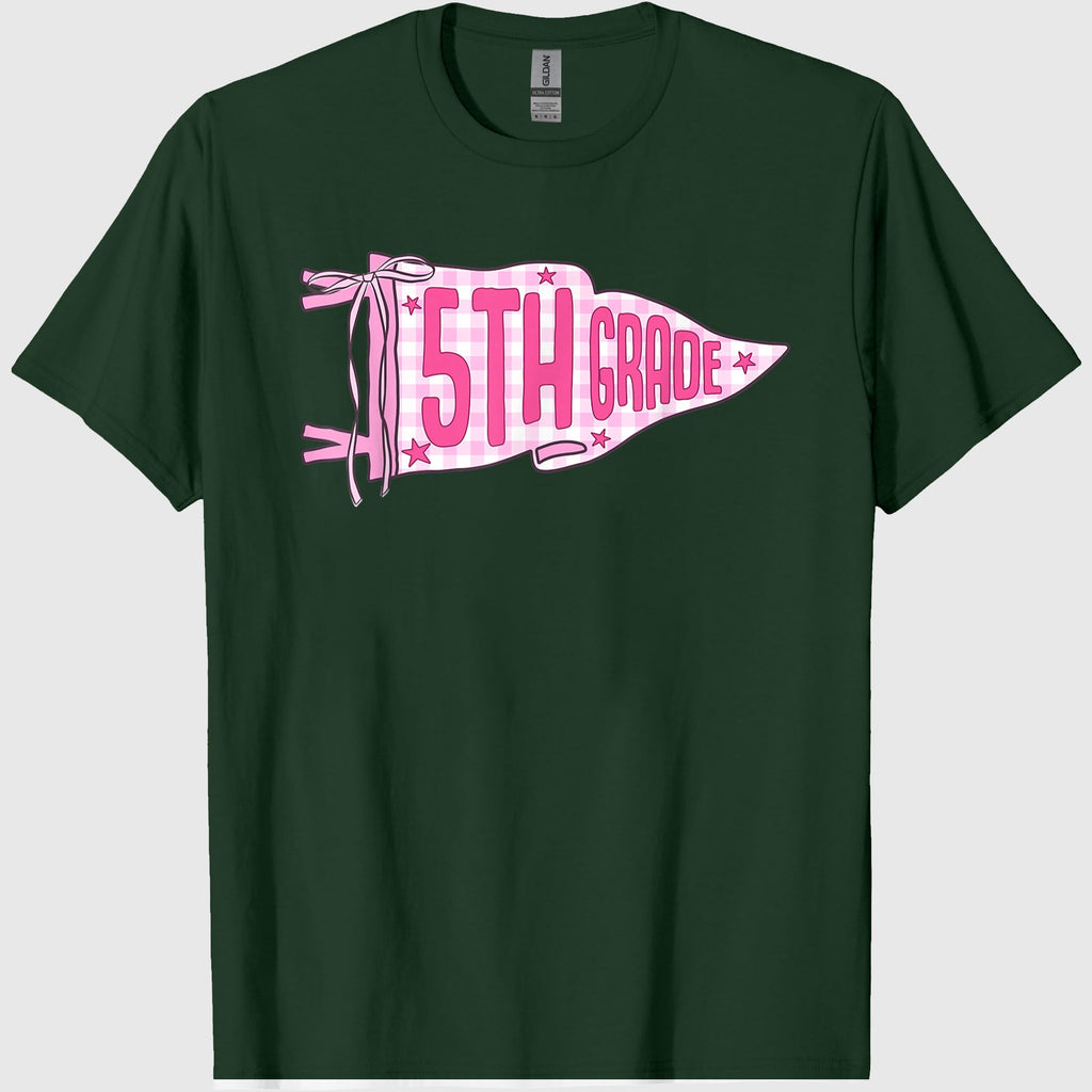 Back to School Fifth 5th Grade Pennant Flag Teacher Student T-Shirt