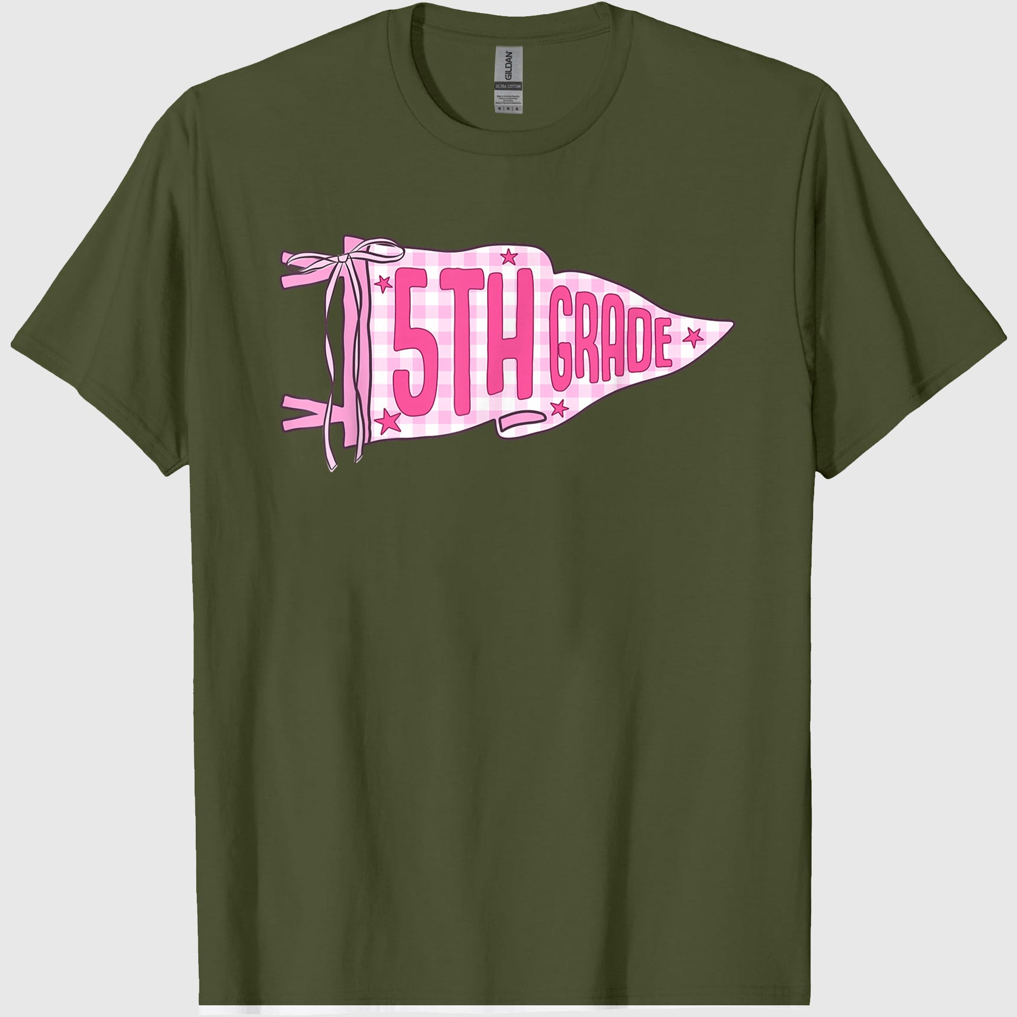 Back to School Fifth 5th Grade Pennant Flag Teacher Student T-Shirt
