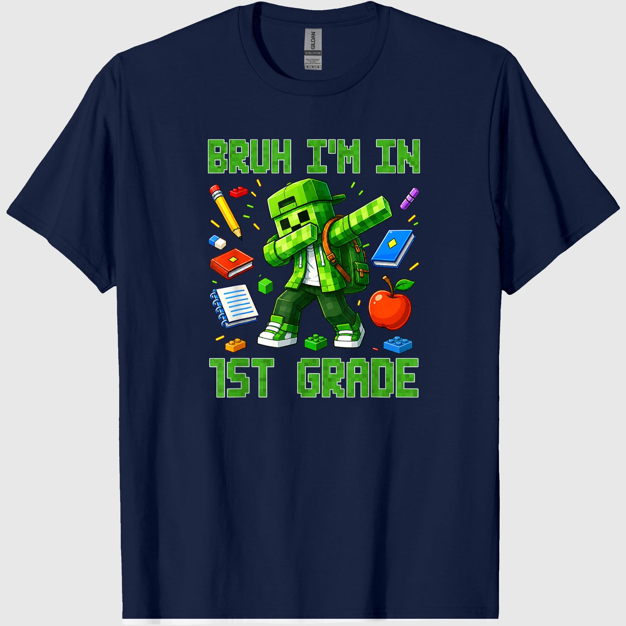 Bruh I'm in 1st Grade Dabbing Boys Kids Gamer Back to School T-Shirt