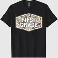 Camo First Grade Boy Hello 1st Grade Students Teachers T-Shirt
