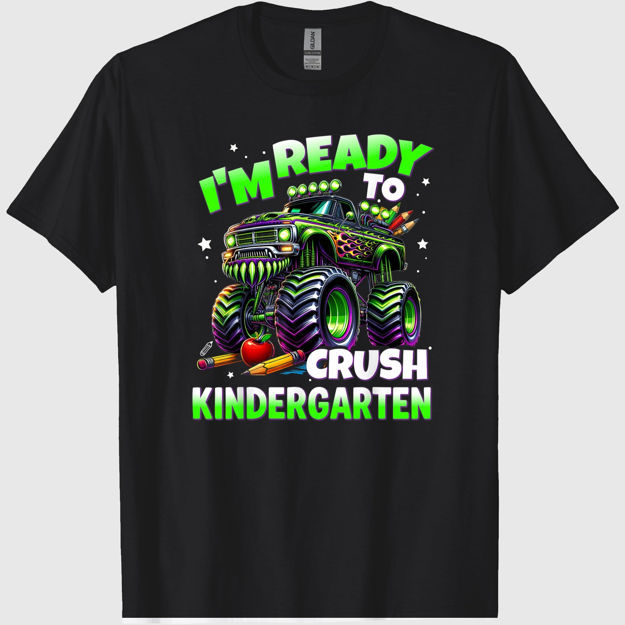 I'm Ready to Crush Kindergarten Monster Truck Boys Back to School Tees T Shirts
