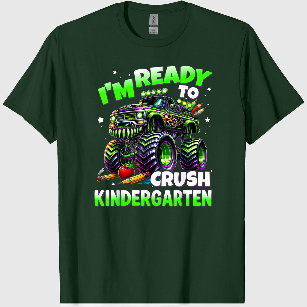 I'm Ready to Crush Kindergarten Monster Truck Boys Back to School Tees T Shirts
