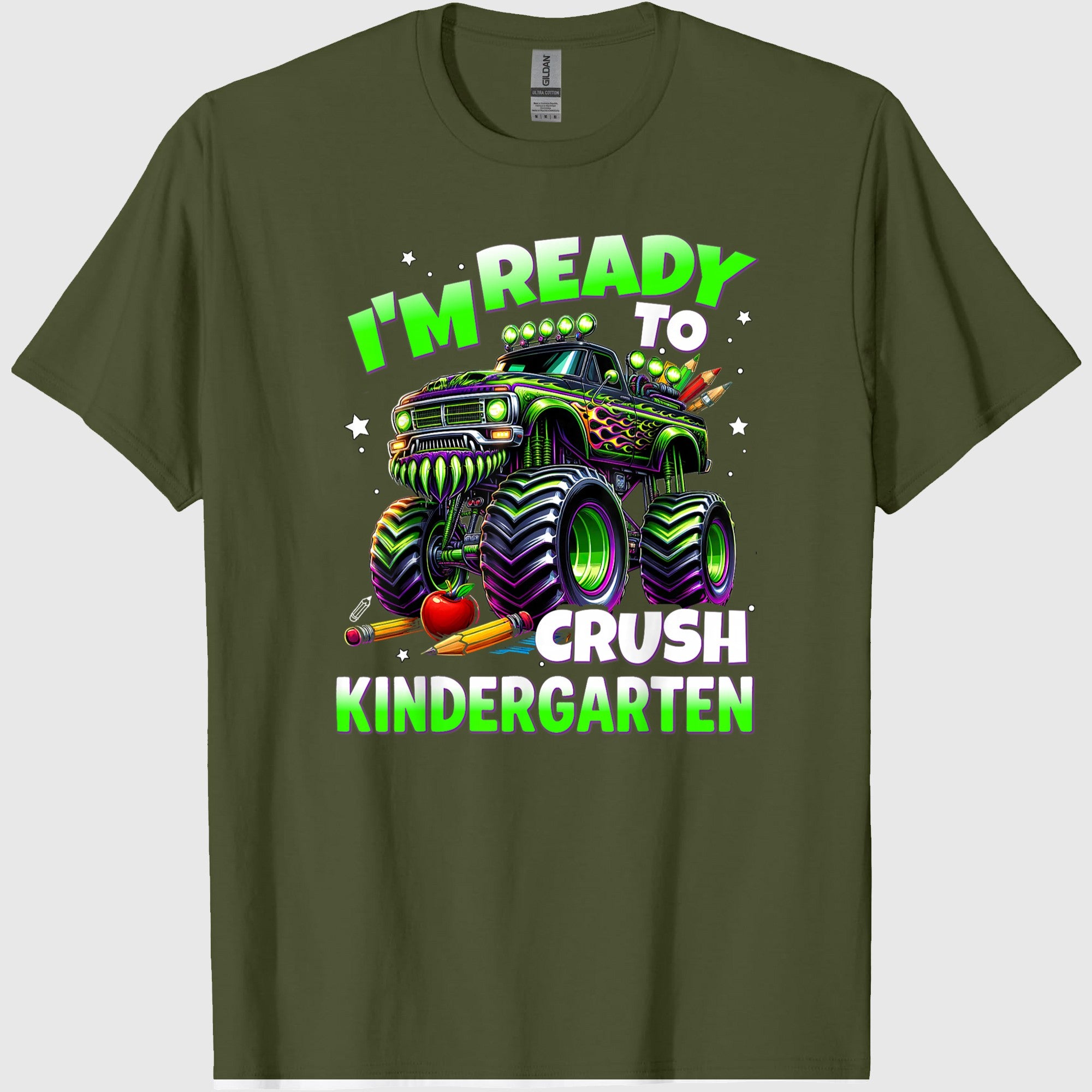 I'm Ready to Crush Kindergarten Monster Truck Boys Back to School Tees T Shirts